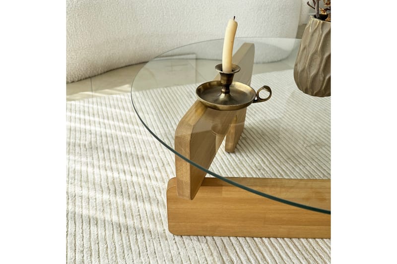 Mijara Soffbord 75 cm - Ek/Transparent - Möbler - Vardagsrum - Soffbord & vardagsrumsbord - Soffbord