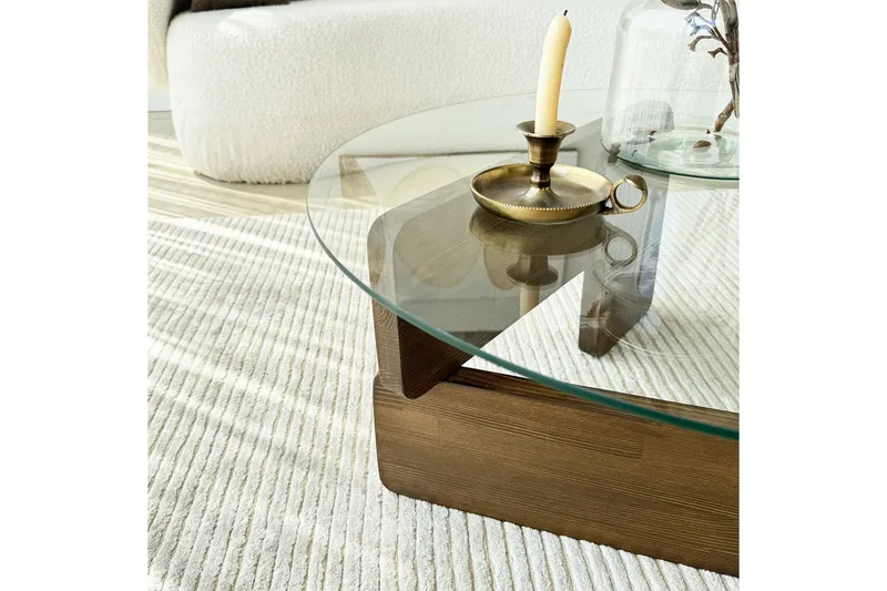 Mijara Soffbord 75 cm - Valnöt/Transparent - Möbler - Vardagsrum - Soffbord & vardagsrumsbord - Soffbord