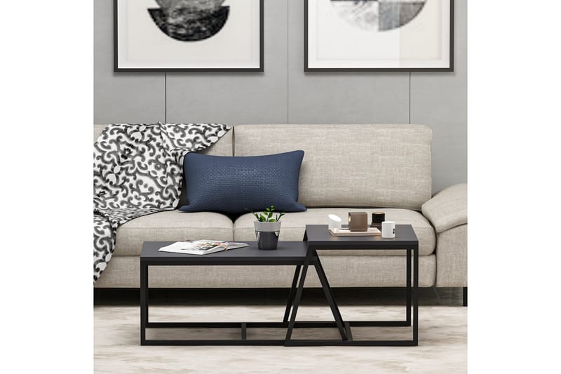 Minimal Soffbord 75x50 cm Svart - Hanah Home - Möbler - Vardagsrum - Soffbord & vardagsrumsbord - Satsbord