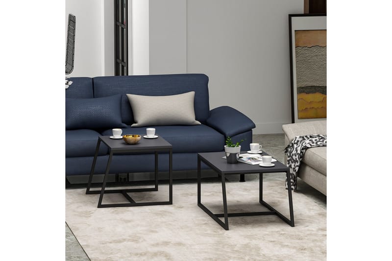 Minimal Soffbord 75x50 cm Svart - Hanah Home - Möbler - Vardagsrum - Soffbord & vardagsrumsbord - Satsbord