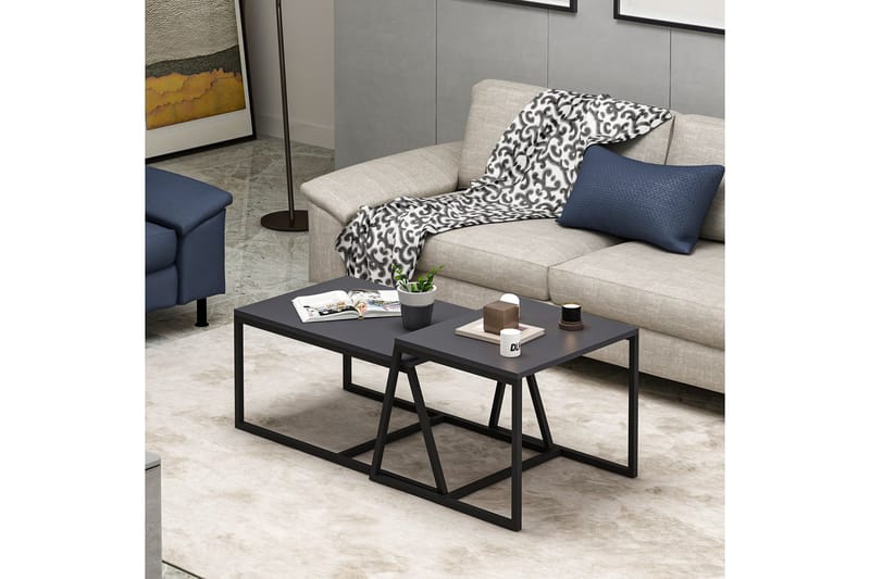 Minimal Soffbord 75x50 cm Svart - Hanah Home - Möbler - Vardagsrum - Soffbord & vardagsrumsbord - Satsbord