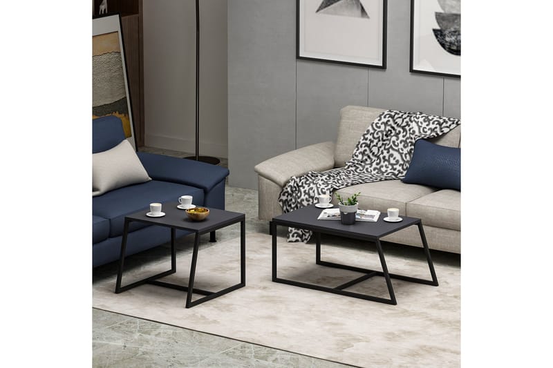 Minimal Soffbord 75x50 cm Svart - Hanah Home - Möbler - Vardagsrum - Soffbord & vardagsrumsbord - Satsbord