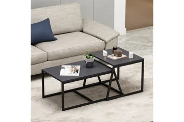 Minimal Soffbord 75x50 cm Svart - Hanah Home - Möbler - Vardagsrum - Soffbord & vardagsrumsbord - Satsbord