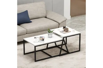 Minimal Soffbord 75x50 cm Vit - Hanah Home - Möbler - Vardagsrum - Soffbord & vardagsrumsbord - Satsbord