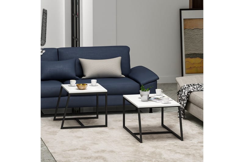 Minimal Soffbord 75x50 cm Vit - Hanah Home - Möbler - Vardagsrum - Soffbord & vardagsrumsbord - Satsbord