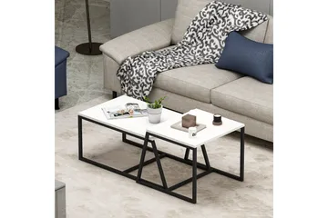 Minimal Soffbord 75x50 cm Vit - Hanah Home - Möbler - Vardagsrum - Soffbord & vardagsrumsbord - Satsbord