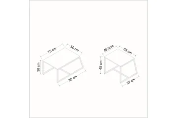 Minimal Soffbord 75x50 cm Vit - Hanah Home - Möbler - Vardagsrum - Soffbord & vardagsrumsbord - Satsbord