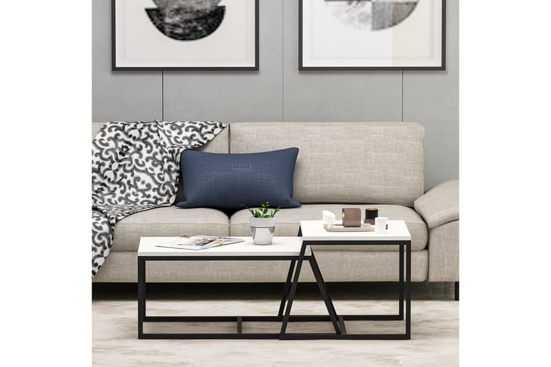 Minimal Soffbord 75x50 cm Vit - Hanah Home - Möbler - Vardagsrum - Soffbord & vardagsrumsbord - Satsbord