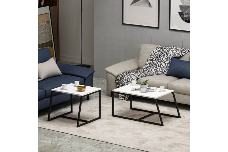 Minimal Soffbord 75x50 cm Vit - Hanah Home - Möbler - Vardagsrum - Soffbord & vardagsrumsbord - Satsbord