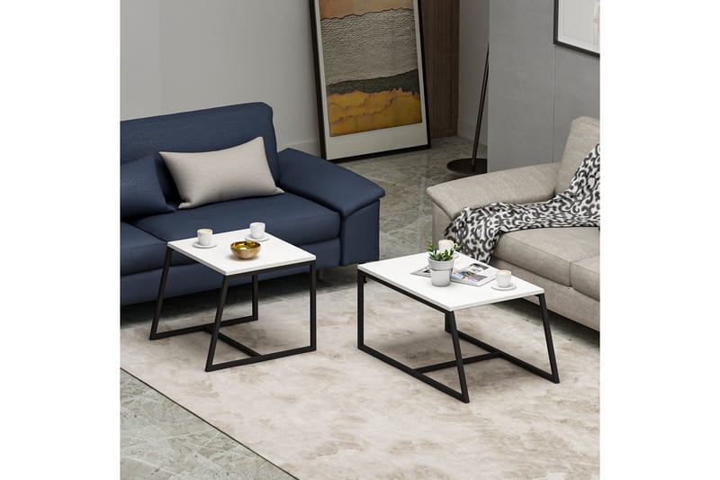 Minimal Soffbord 75x50 cm Vit - Hanah Home - Möbler - Vardagsrum - Soffbord & vardagsrumsbord - Satsbord