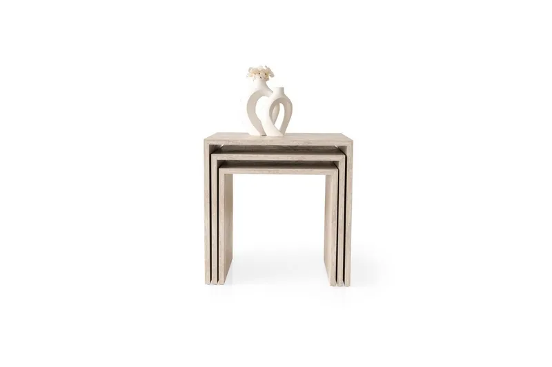 Miraen Satsbord 50 cm - Travertine - Möbler - Vardagsrum - Soffbord & vardagsrumsbord - Satsbord