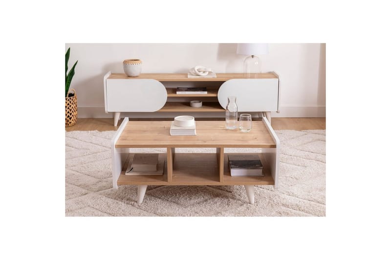Mirra Soffbord 90 cm - Blå/Vit - Möbler - Vardagsrum - Soffbord & vardagsrumsbord - Soffbord