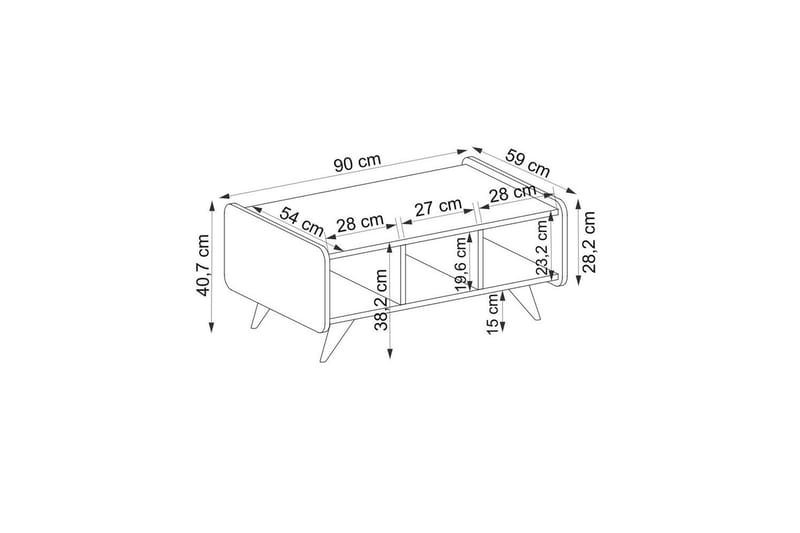 Mirra Soffbord 90 cm - Blå/Vit - Möbler - Vardagsrum - Soffbord & vardagsrumsbord - Soffbord