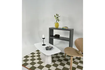 Miu Rektangulärt Soffbord 110 cm i Trä med Pelarfot och Rundade Hörn - Vit - Möbler - Vardagsrum - Soffbord & vardagsrumsbord - Soffbord