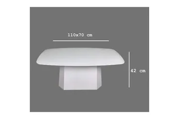 Miu Rektangulärt Soffbord 110 cm i Trä med Pelarfot och Rundade Hörn - Vit - Möbler - Vardagsrum - Soffbord & vardagsrumsbord - Soffbord