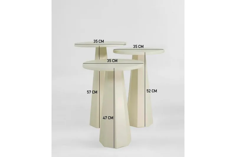 Miu Satsbord 35 cm - Cream - Möbler - Vardagsrum - Soffbord & vardagsrumsbord - Satsbord