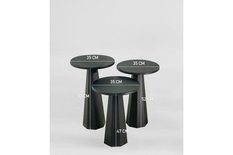 Miu Satsbord 35 cm - Svart - Möbler - Vardagsrum - Soffbord & vardagsrumsbord - Satsbord