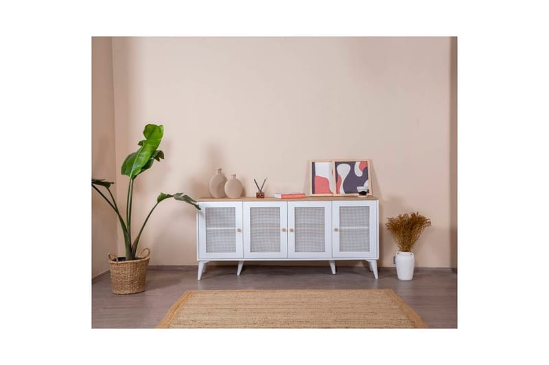 Mjudi Konsollbord 80 cm - Mediumfärgat trä/Vit - Möbler - Vardagsrum - Soffbord & vardagsrumsbord - Avlastningsbord & konsolbord