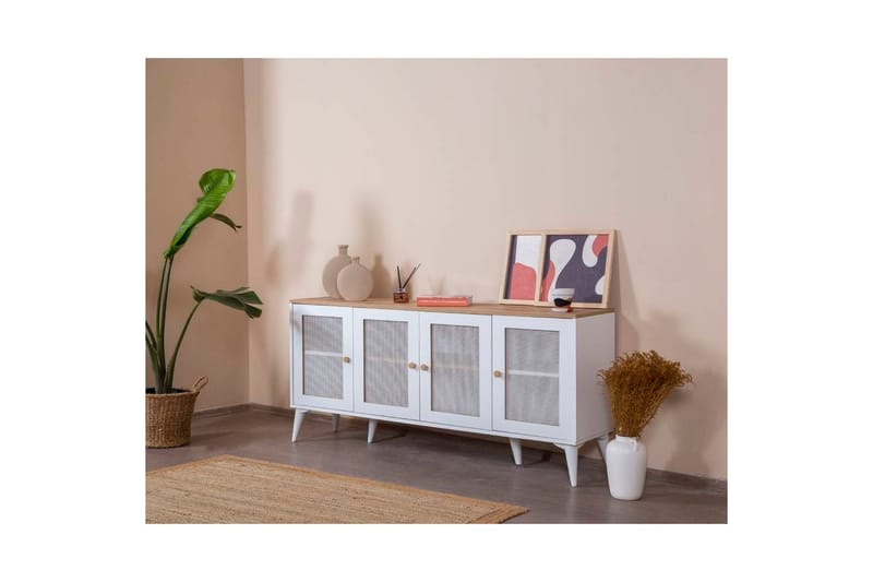 Mjudi Konsollbord 80 cm - Mediumfärgat trä/Vit - Möbler - Vardagsrum - Soffbord & vardagsrumsbord - Avlastningsbord & konsolbord