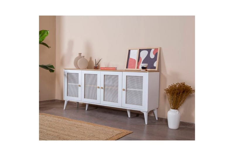 Mjudi Konsollbord 80 cm - Mediumfärgat trä/Vit - Möbler - Vardagsrum - Soffbord & vardagsrumsbord - Avlastningsbord & konsolbord