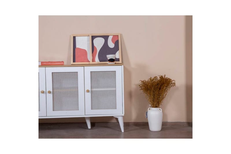 Mjudi Konsollbord 80 cm - Mediumfärgat trä/Vit - Möbler - Vardagsrum - Soffbord & vardagsrumsbord - Avlastningsbord & konsolbord