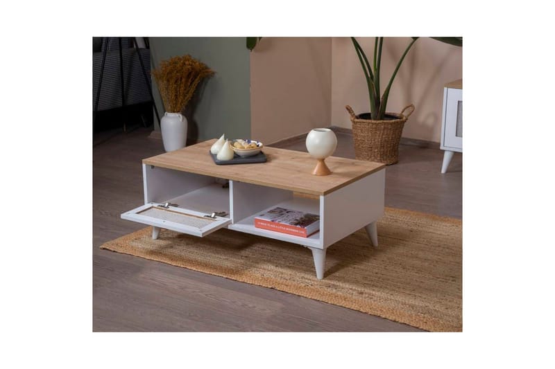 Mjudi Soffbord 55 cm - Brun/Vit - Möbler - Vardagsrum - Soffbord & vardagsrumsbord - Soffbord