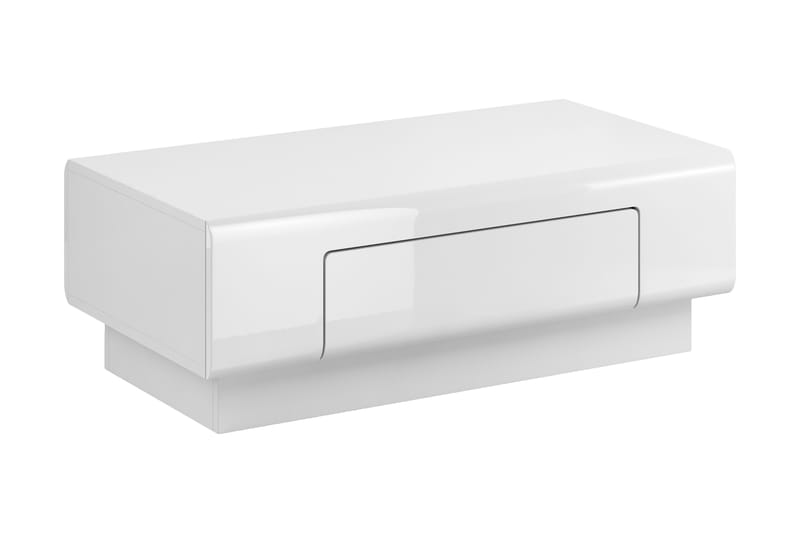 MOKKIRA Soffbord 110 cm med Förvaring Hylla + Låda Vit - Bord - Soffbord