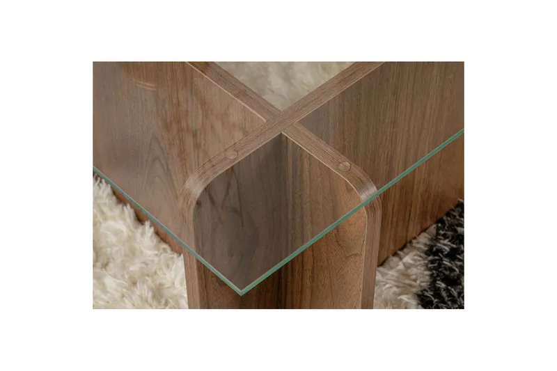 Mony Rektangulärt Soffbord 105 cm i Glas och Trä - Klar - Möbler - Vardagsrum - Soffbord & vardagsrumsbord - Soffbord