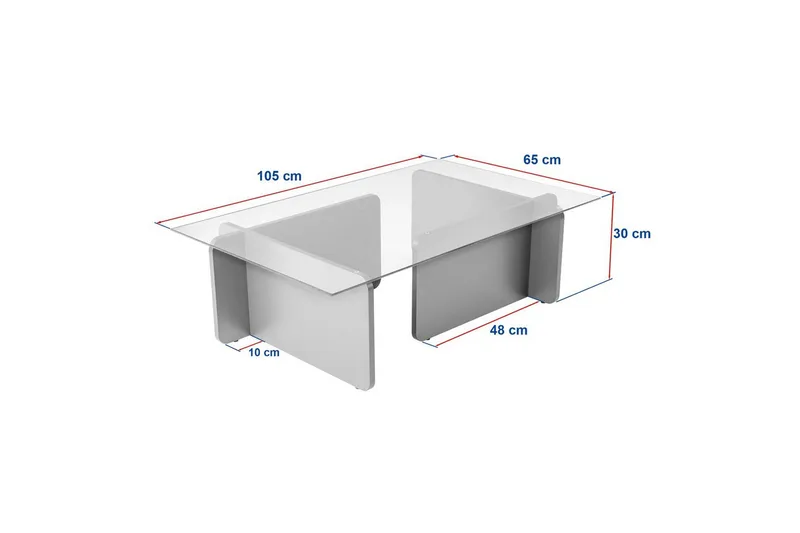 Mony Rektangulärt Soffbord 105 cm i Glas och Trä - Klar - Möbler - Vardagsrum - Soffbord & vardagsrumsbord - Soffbord