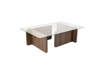 Mony Rektangulärt Soffbord 105 cm i Glas och Trä - Klar - Möbler - Vardagsrum - Soffbord & vardagsrumsbord - Soffbord