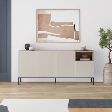 Morlen Konsol 180x80x41,8 cm - Sandstone, Natural Oak, Black - Möbler - Vardagsrum - Soffbord & vardagsrumsbord - Avlastningsbord & konsolbord