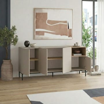 Morlen Konsol 180x80x41,8 cm - Sandstone, Natural Oak, Black - Möbler - Vardagsrum - Soffbord & vardagsrumsbord - Avlastningsbord & konsolbord