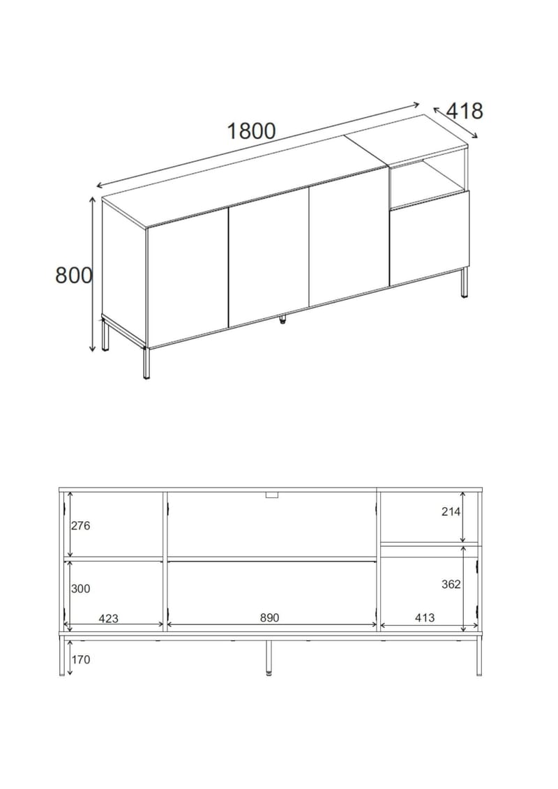 Morlen Konsol 180x80x41,8 cm - Santstone och naturlig ek - Möbler - Vardagsrum - Soffbord & vardagsrumsbord - Avlastningsbord & konsolbord