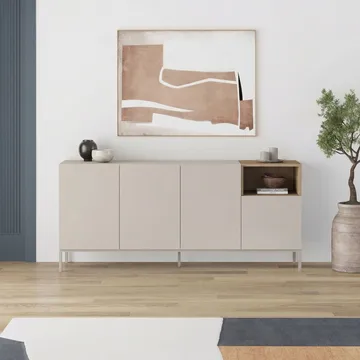 Morlen Konsol 180x80x41,8 cm - Santstone och naturlig ek - Möbler - Vardagsrum - Soffbord & vardagsrumsbord - Avlastningsbord & konsolbord