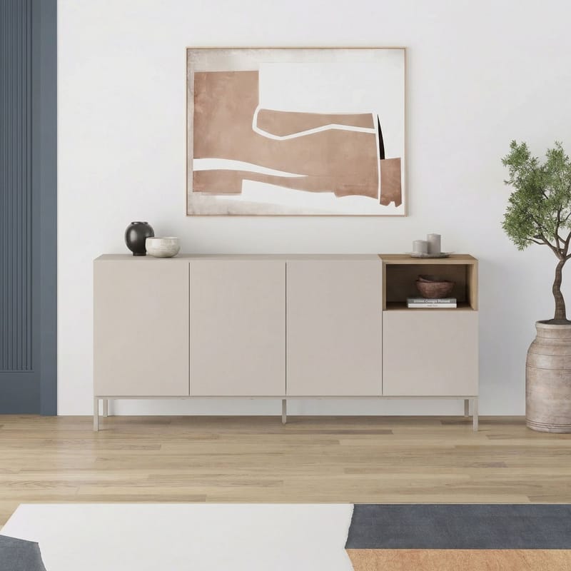 Morlen Konsol 180x80x41,8 cm - Santstone och naturlig ek - Möbler - Vardagsrum - Soffbord & vardagsrumsbord - Avlastningsbord & konsolbord