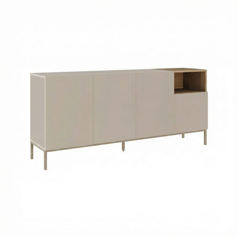 Morlen Konsol 180x80x41,8 cm, Santstone och naturlig ek