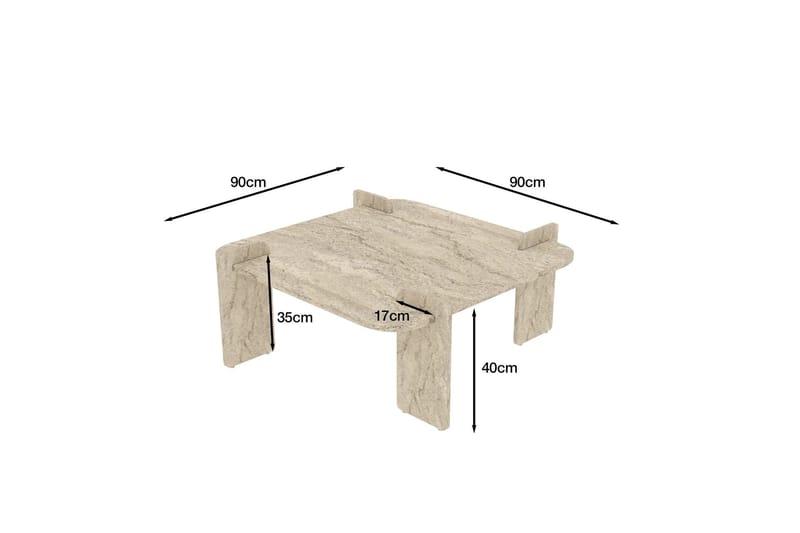 Morricus Soffbord 90 cm Kvadratisk - Travertin - Möbler - Vardagsrum - Soffbord & vardagsrumsbord - Soffbord