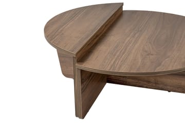 Mukund Ovalt Soffbord 90 cm med Tvådelad Skiva i Trä Valnöt - Brun - Möbler - Vardagsrum - Soffbord & vardagsrumsbord - Soffbord