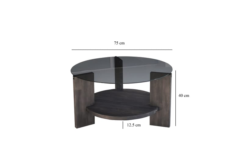 MUMONDO Soffbord 75 cm Svart/Mörkbrun - Soffbord - Bord