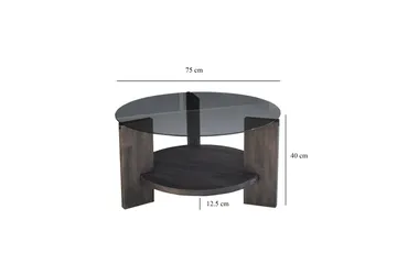 Mumondo Soffbord 75 cm Svart/Mörkbrun - Hanah Home - Möbler - Vardagsrum - Soffbord & vardagsrumsbord - Soffbord