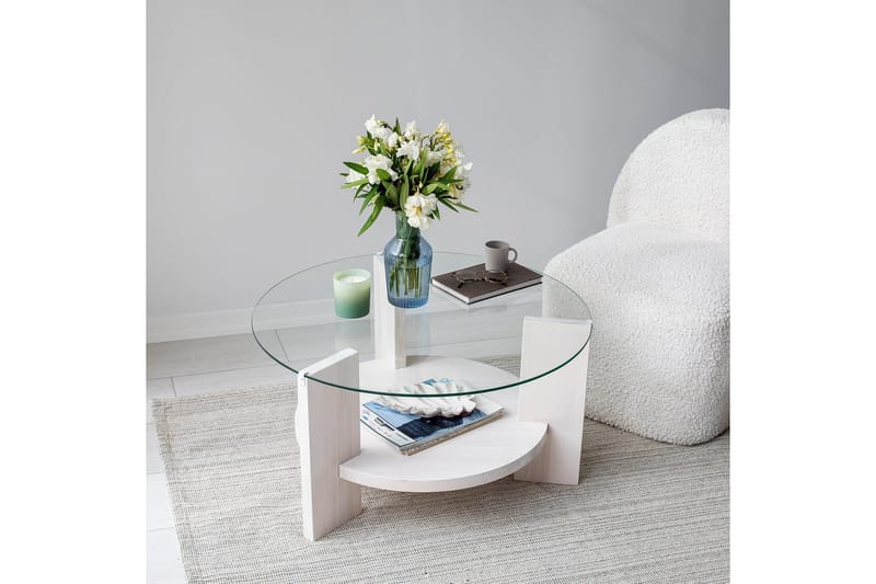 Mumondo Soffbord 75 cm Vit - Hanah Home - Möbler - Vardagsrum - Soffbord & vardagsrumsbord - Soffbord
