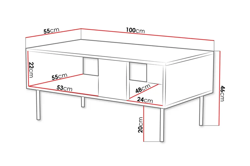 Munkedal Soffbord 100 cm - Vit - Möbler - Vardagsrum - Soffbord & vardagsrumsbord - Soffbord