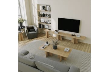 Munne Rektangulärt Soffbord 120 cm i Trä med Korsade Pelarben - Brun - Möbler - Vardagsrum - Soffbord & vardagsrumsbord - Soffbord