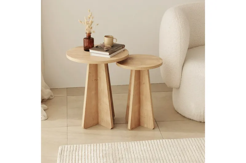 Munne Satsbord - Ek - Möbler - Vardagsrum - Soffbord & vardagsrumsbord - Satsbord