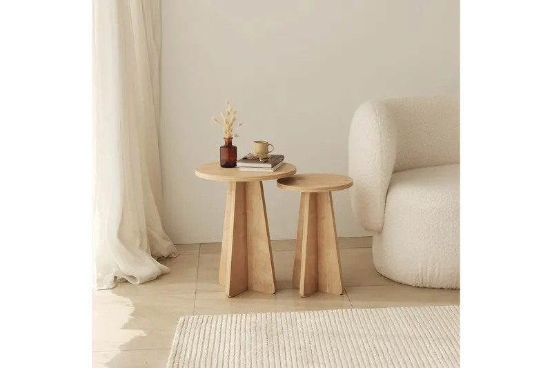 Munne Satsbord - Ek - Möbler - Vardagsrum - Soffbord & vardagsrumsbord - Satsbord