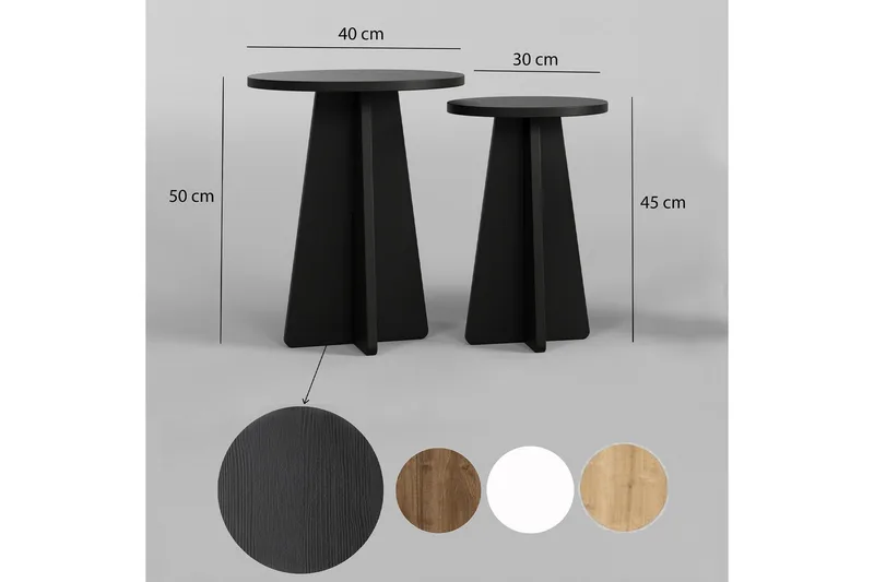 Munne Soffbord 40 cm - Svart - Möbler - Vardagsrum - Soffbord & vardagsrumsbord - Satsbord