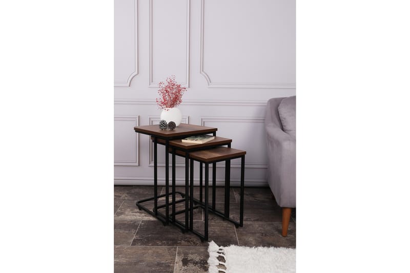 Nagako Satsbord Brun/Svart - Hanah Home - Möbler - Vardagsrum - Soffbord & vardagsrumsbord - Satsbord