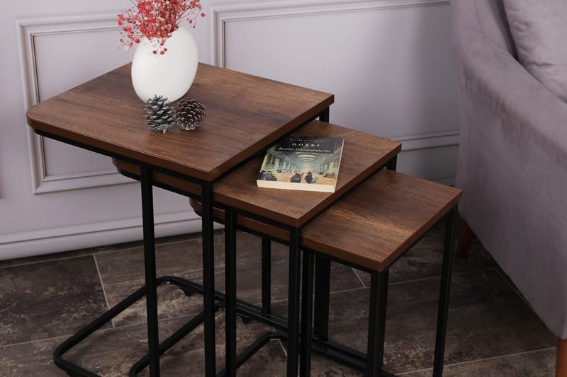 Nagako Satsbord Brun/Svart - Hanah Home - Möbler - Vardagsrum - Soffbord & vardagsrumsbord - Satsbord