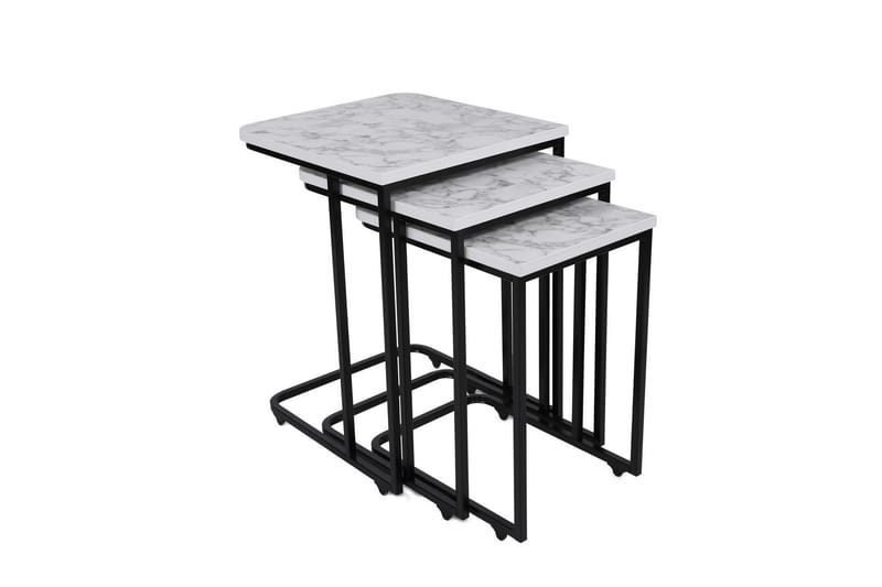NAGAKO Satsbord Vit/Svart - Möbler - Vardagsrum - Soffbord & vardagsrumsbord - Satsbord