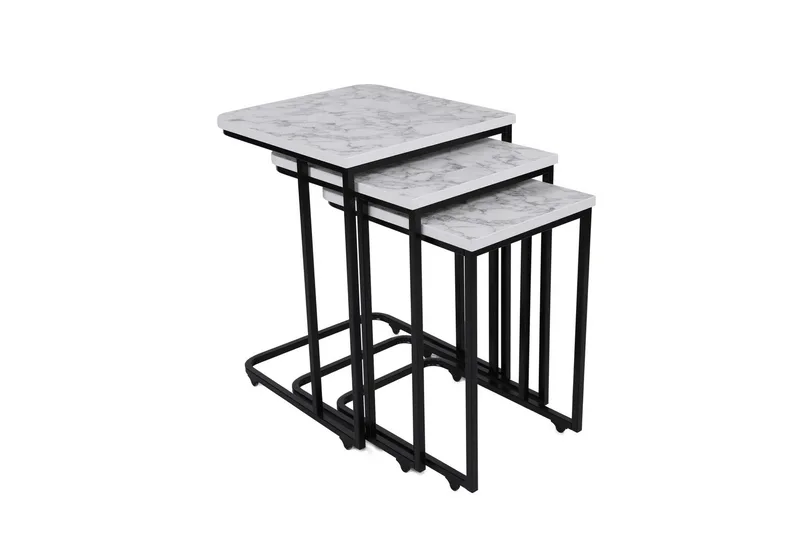 Nagako Satsbord Vit/Svart - Hanah Home - Möbler - Vardagsrum - Soffbord & vardagsrumsbord - Satsbord